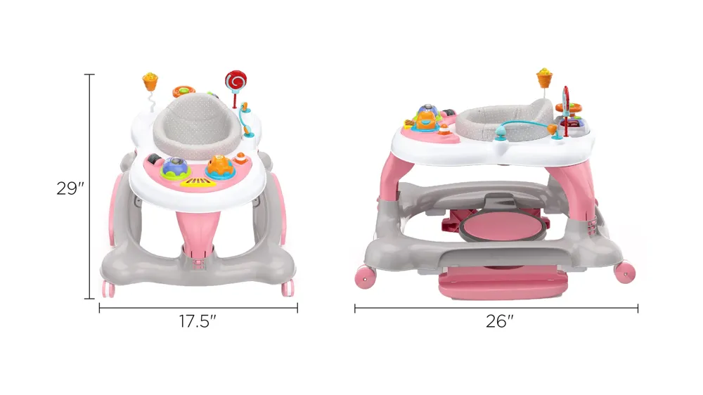 Alverta 4-in-1 Activity Walker w/ Jump Board Dimensions