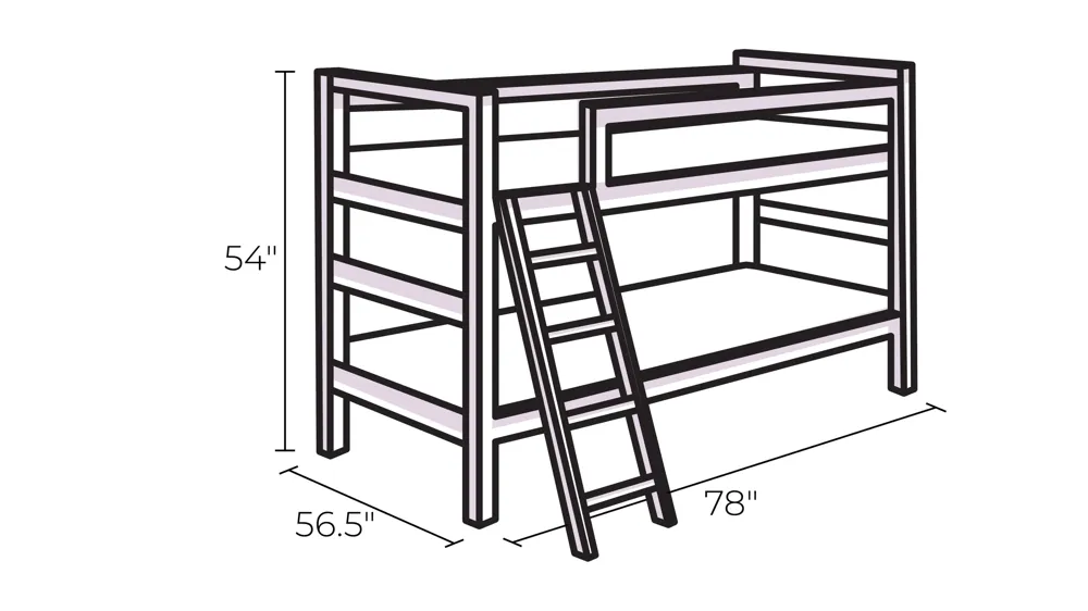 Winfield Metal Bunk Bed Dimensions