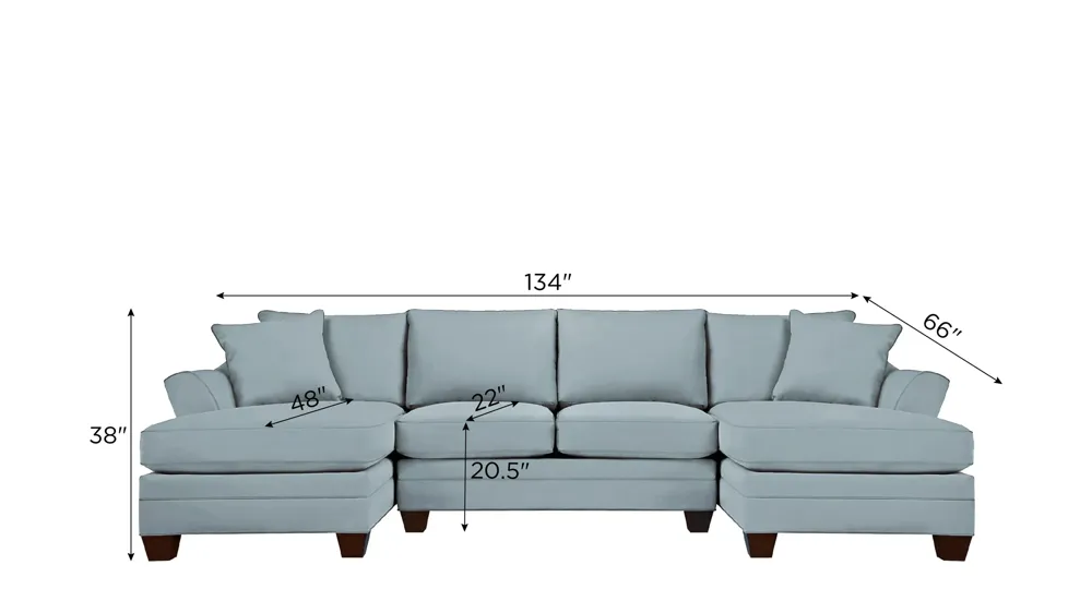 Foresthill 3-pc. Symmetrical Chaise Sectional Sofa Dimensions