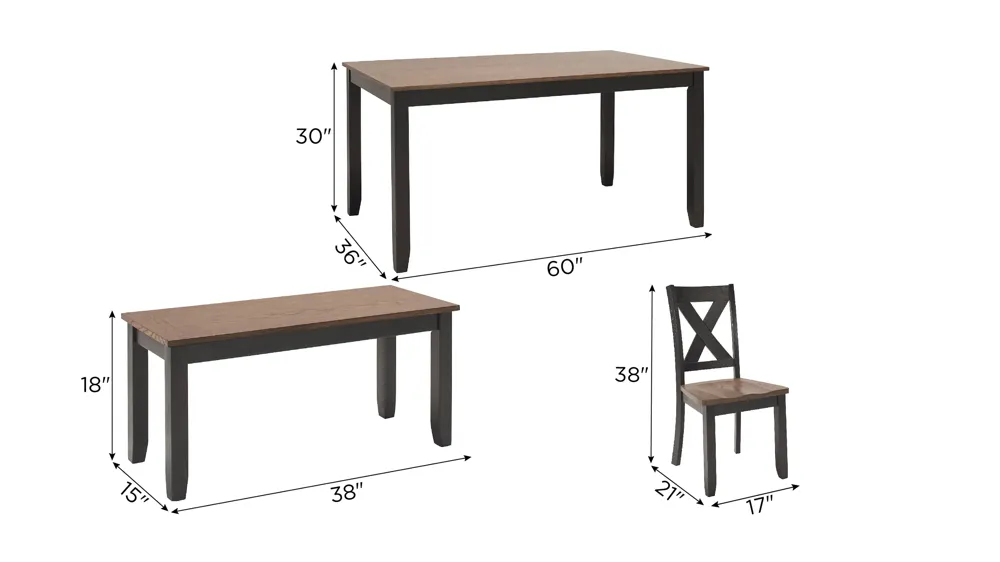 Galavant 6-pc. Dining Set Dimensions