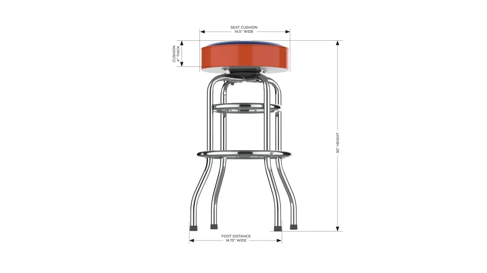 NHL Backless Swivel Bar Stool Dimensions