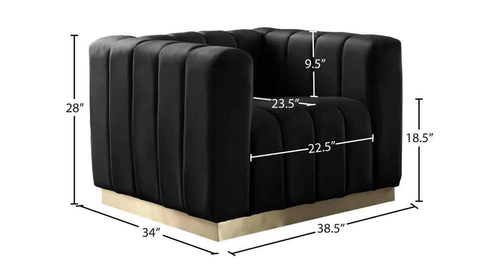 Marlon Velvet Chair Dimensions