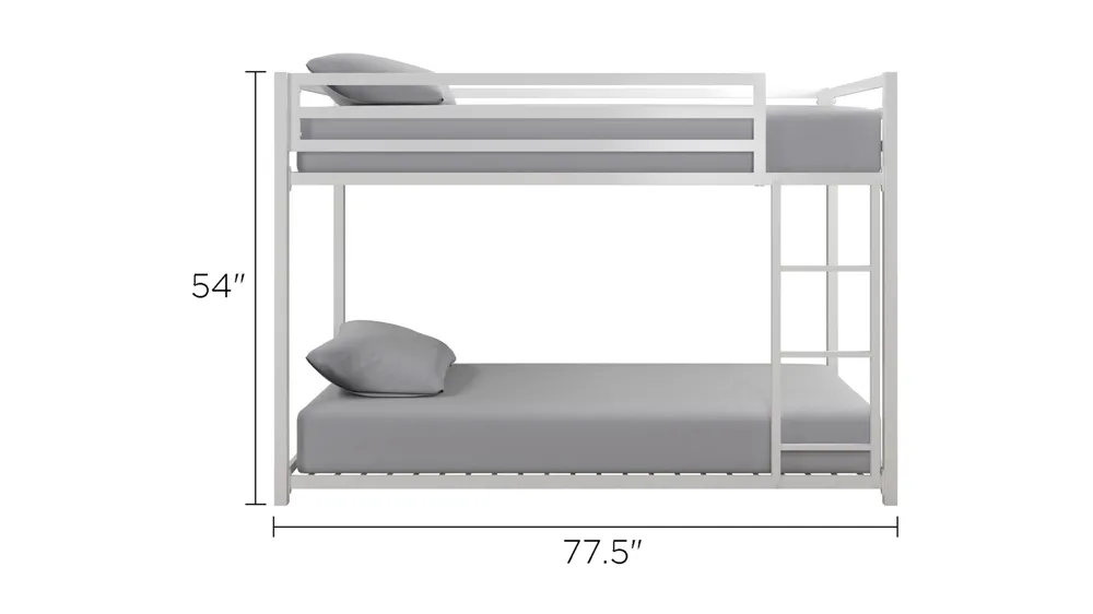 Miles Twin Over Twin Bunk Bed Dimensions
