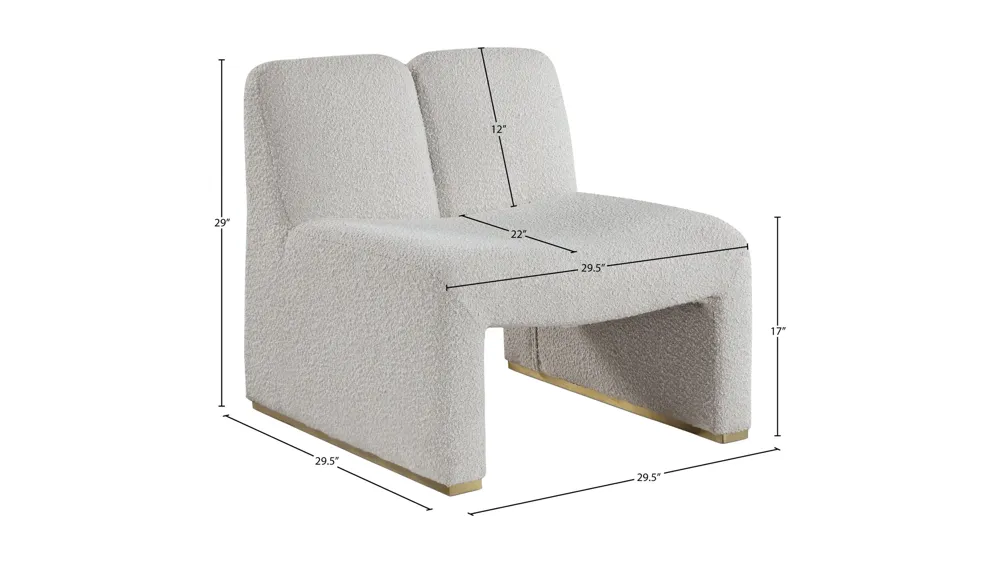 Alta Boucle Fabric Accent Chair Dimensions