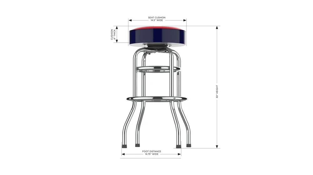 NHL Backless Swivel Bar Stool Dimensions