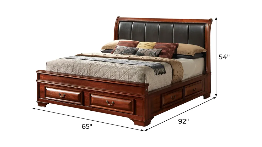 Sarasota Upholstered Storage Bed Dimensions
