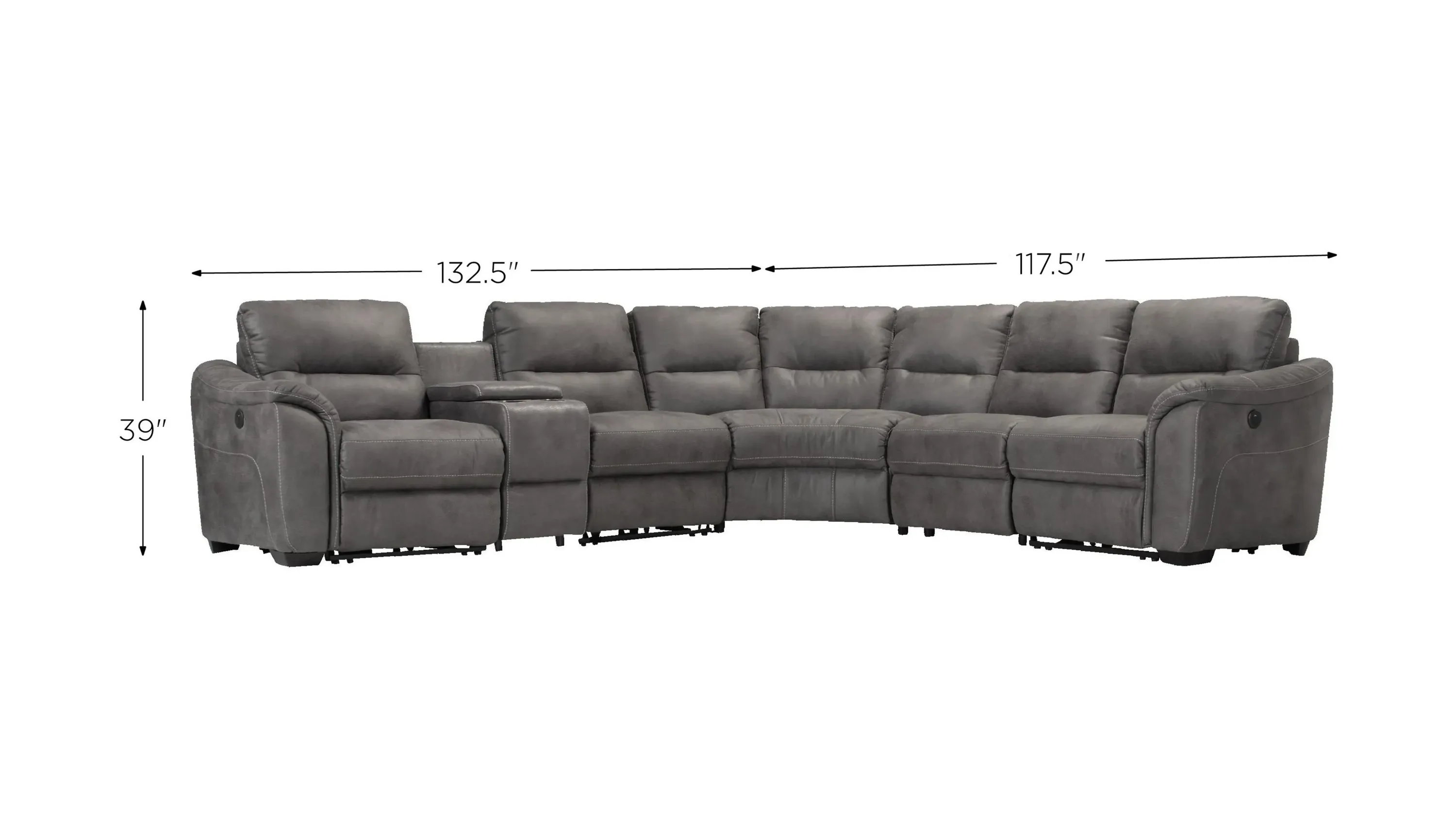 Rockland Microfiber 6-pc. Power Sectional | Raymour & Flanigan