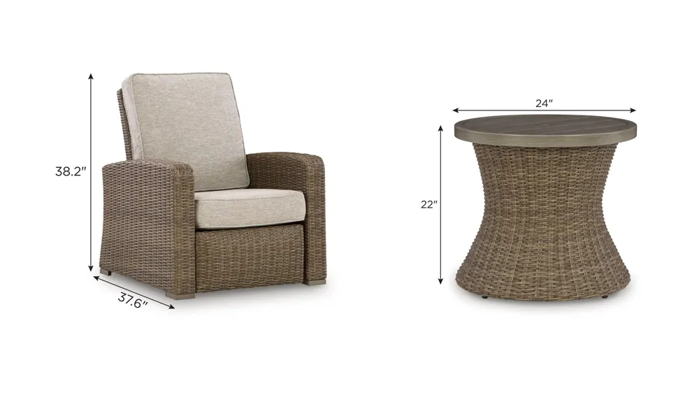 Laguna Heights 3-pc. Conversation Set Dimensions