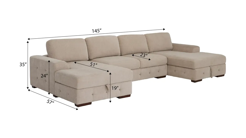 Dolman 3 pc. Sectional Dimensions