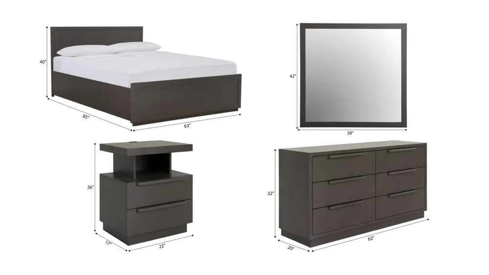 Paramore 4-pc. Bedroom Set Dimensions