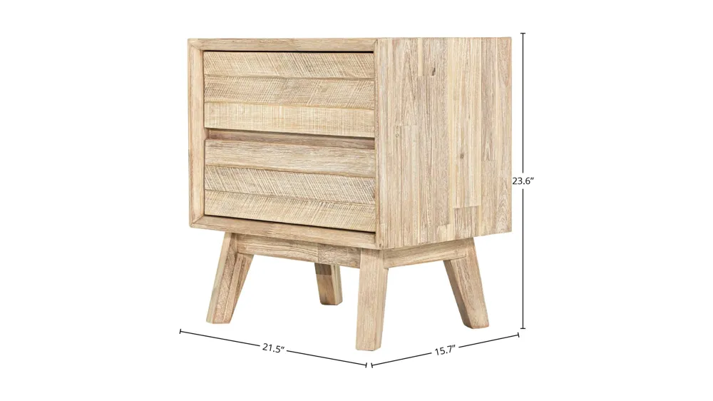 Gia 2 Drawer Nightstand Dimensions
