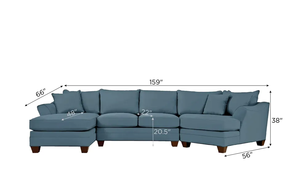 Foresthill 3-pc. Left Hand Facing Sectional Sofa Dimensions