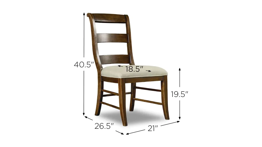 Archivist Ladderback Side Chair - Set of 2 Dimensions