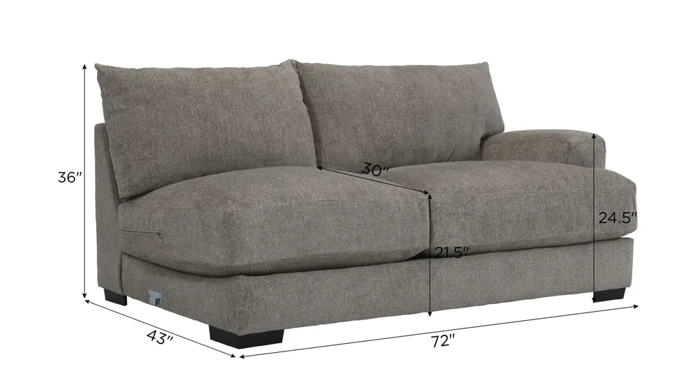 Carter Right Arm Facing Loveseat Dimensions