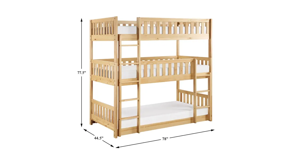 Belisar Triple Bunk Bed Dimensions