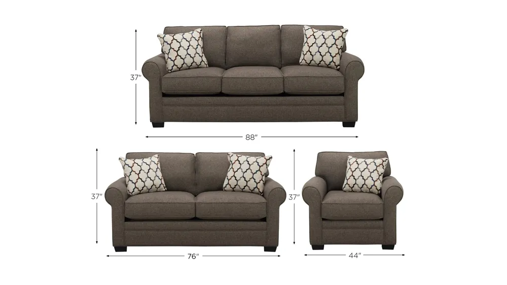 Wellsley Living Room Set Dimensions