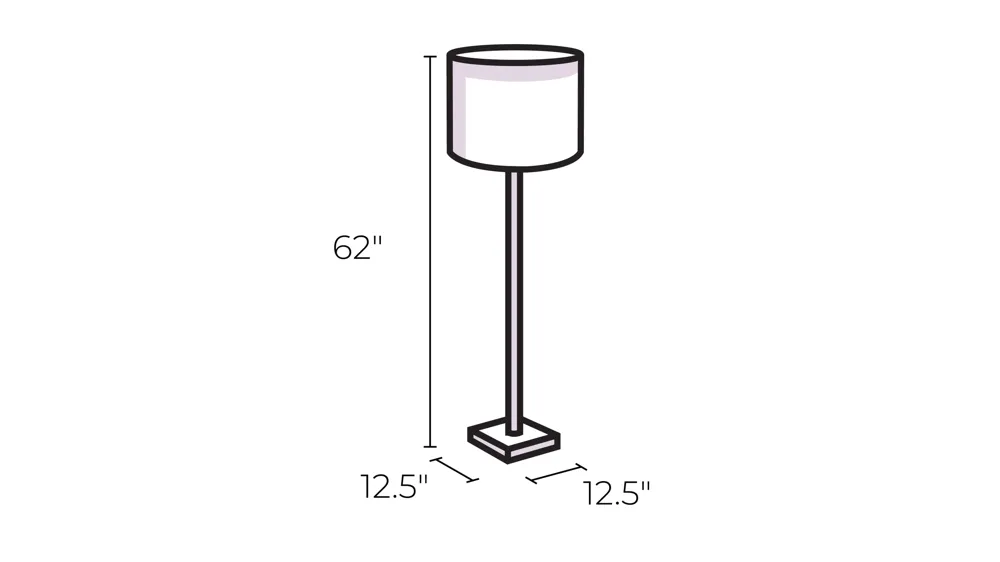 Pierce LED Floor Lamp Dimensions