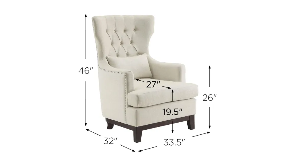 Charisma Wingback Chair Dimensions