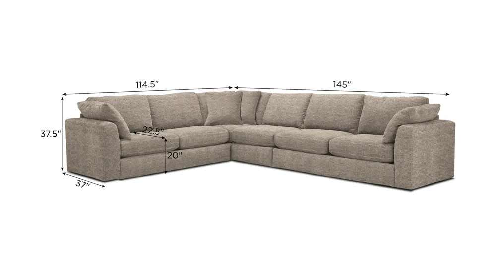 Nappily 4-pc. Sectional Dimensions
