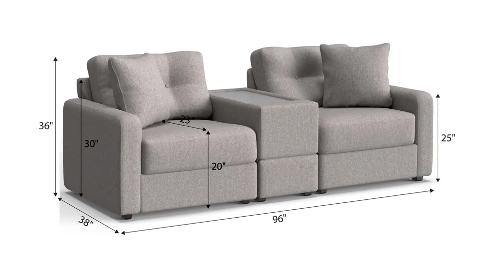 ModularOne 3-pc. Console Loveseat Dimensions