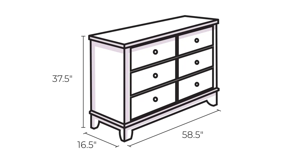 Lyssa Bedroom Dresser Dimensions