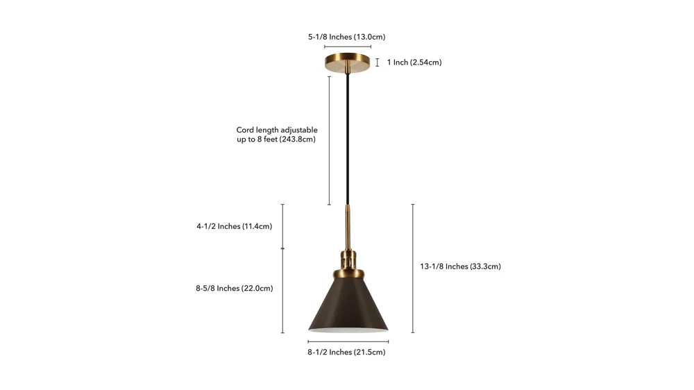 Marcio Metal Pendant Dimensions