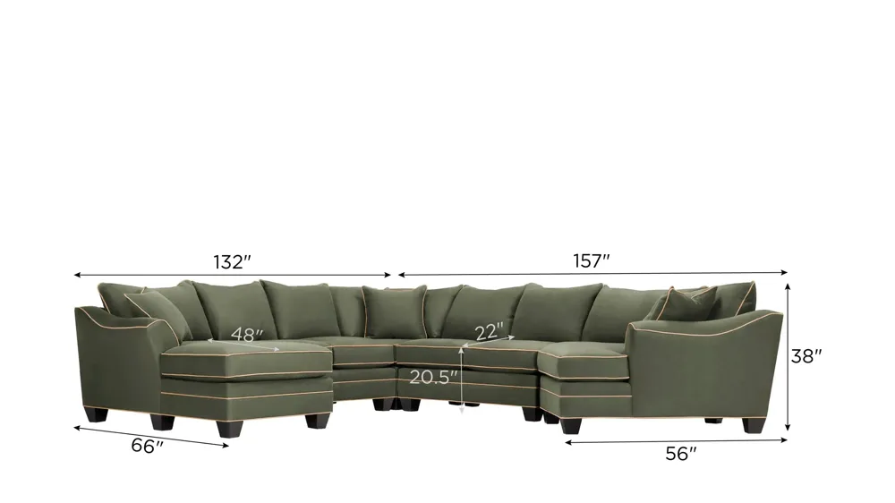 Foresthill 5-pc. Left Hand Facing Sectional Sofa Dimensions