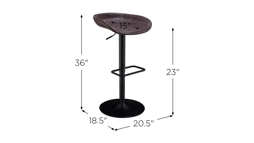 Rogue Gaslift Bar Stool: Set of 2 Dimensions