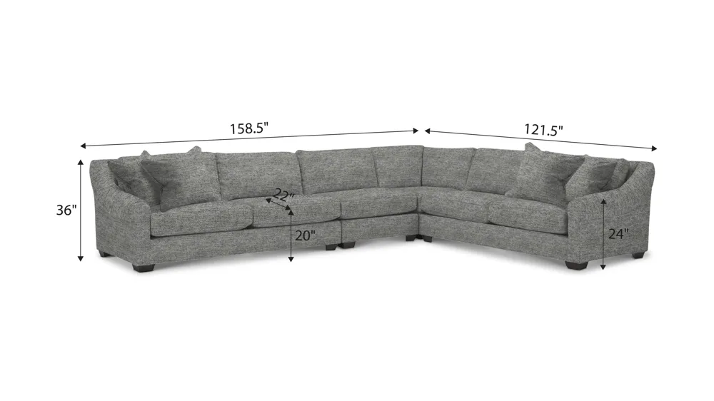 Thatcher 4-pc. Sectional Dimensions