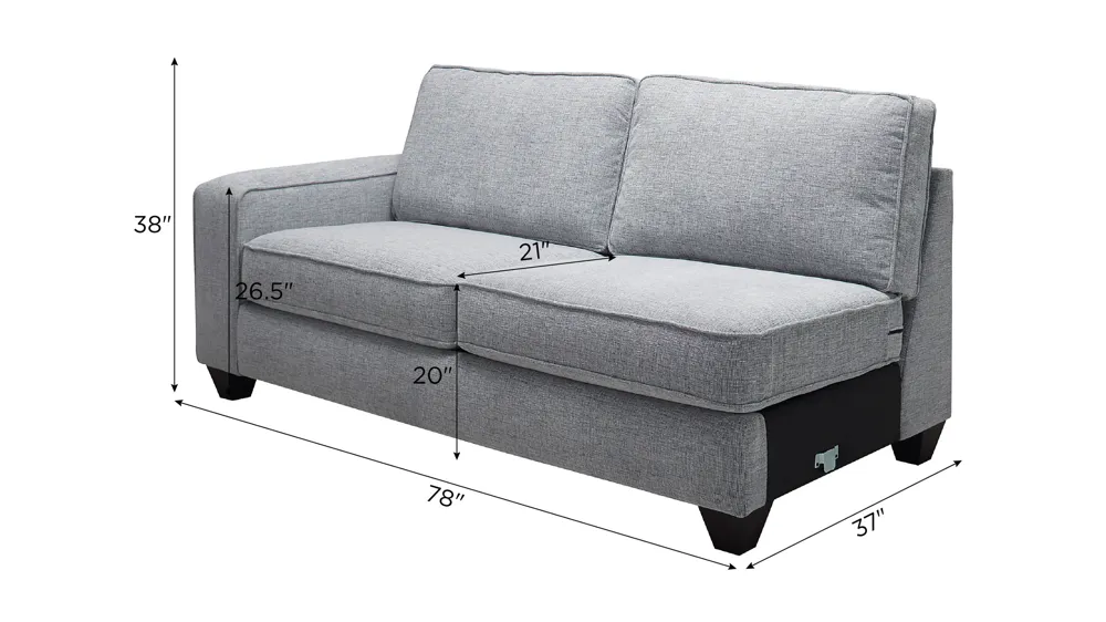 Alston Left Arm Facing Loveseat Dimensions