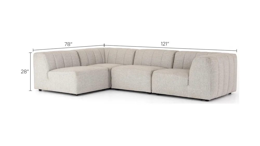Solano 4-pc. Outdoor Sectional Dimensions