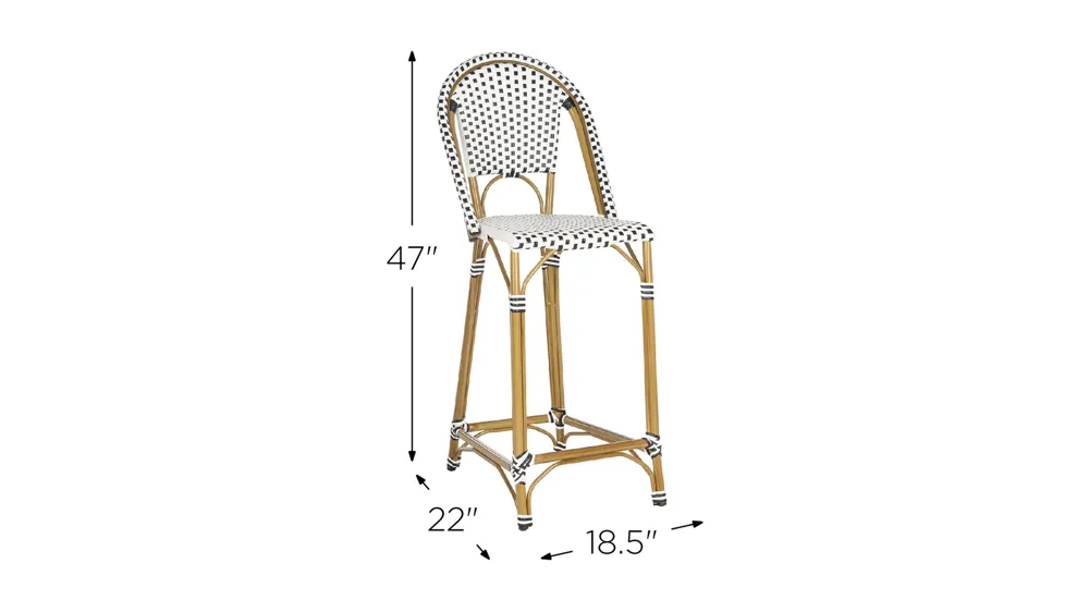 Pramla Outdoor Stackable Bar Stool Dimensions