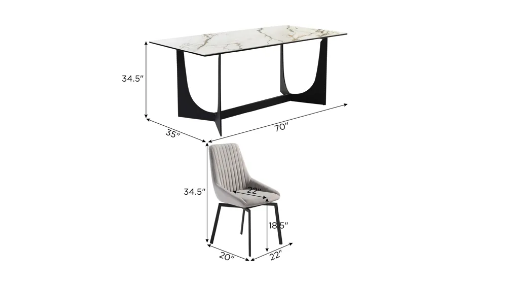 Esme Susie 5-pc Dining Set Dimensions