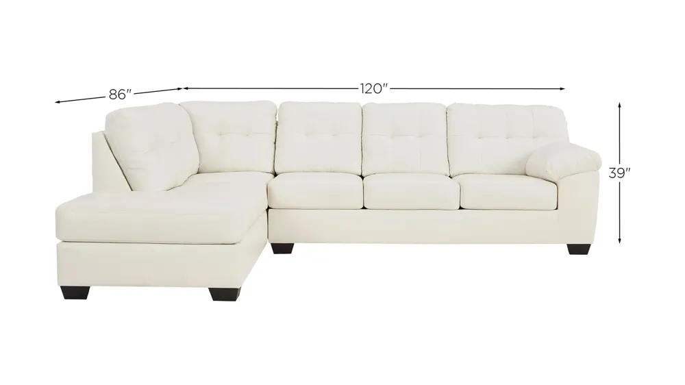Donlen 2-Piece Sectional with Chaise Dimensions