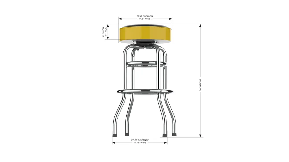 NHL Backless Swivel Bar Stool Dimensions