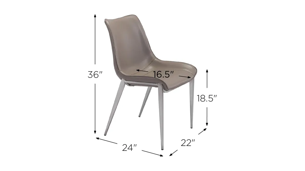 Magnus Dining Chair: Set of 2 Dimensions