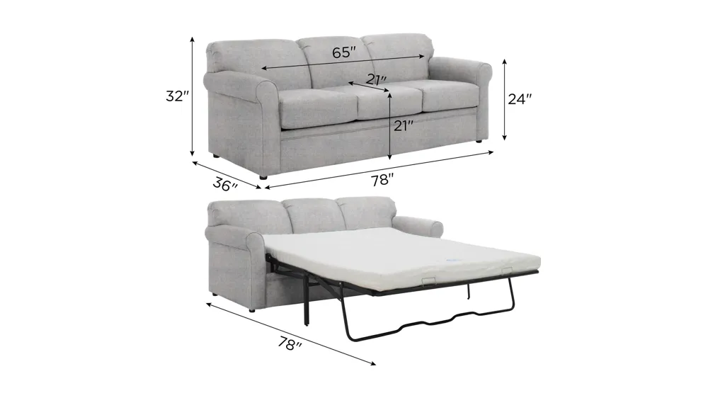 Luann Queen Sleeper Sofa Dimensions