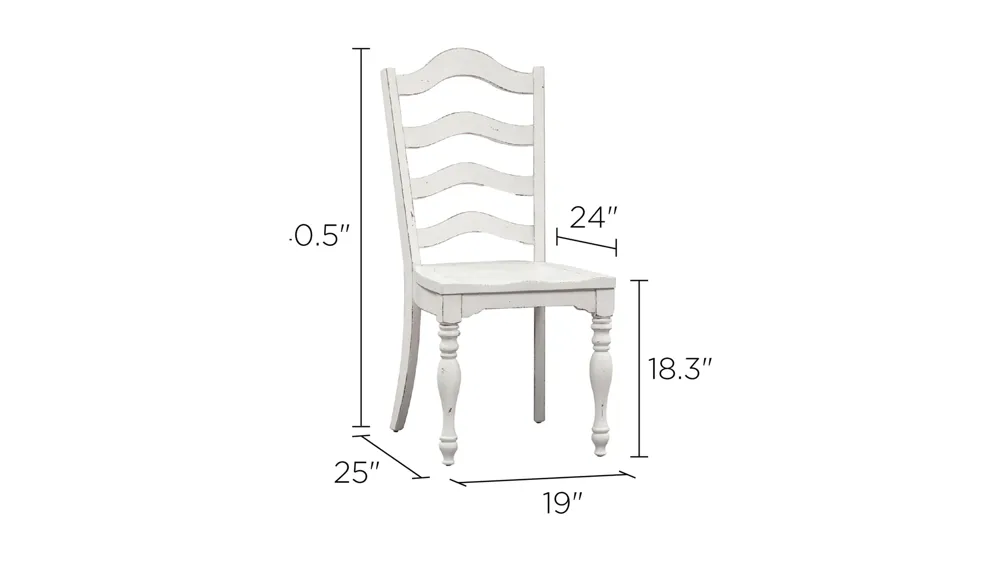 Forestport Ladder Back Dining Chair-Set of 2 Dimensions