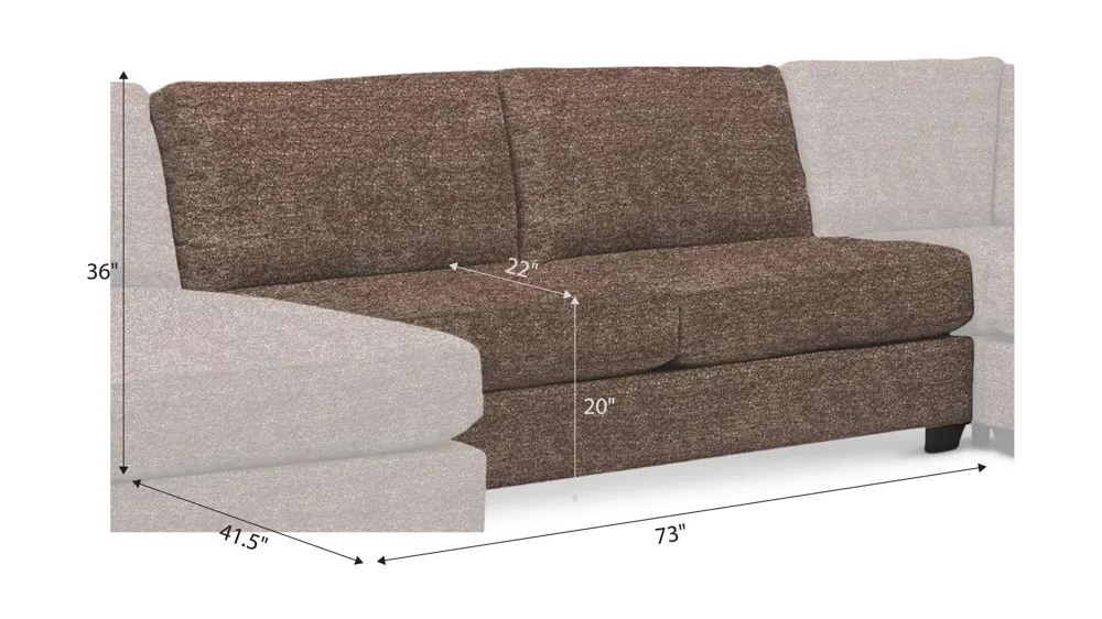 Thatcher Armless Loveseat Dimensions