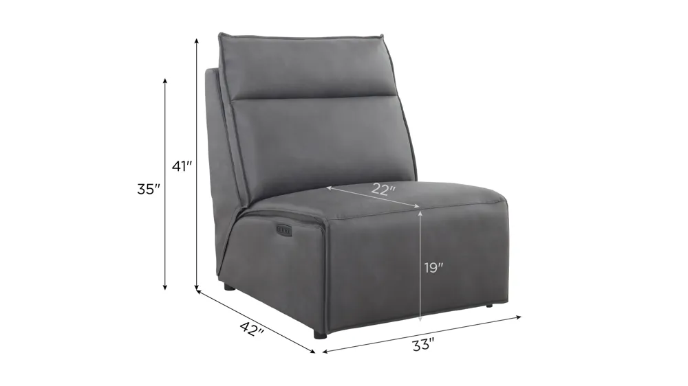 ModularTwo Armless Dual Power Recliner Dimensions