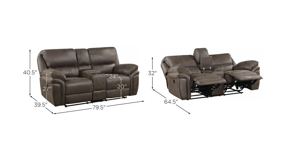 Cassiopeia Double Reclining Loveseat Dimensions