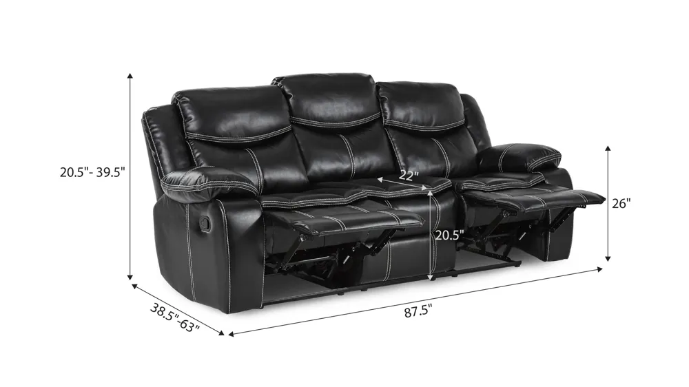 Arden Reclining Sofa Dimensions