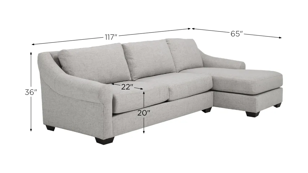 Thatcher 2-pc. Sectional Dimensions