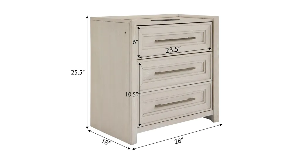 Florence Nightstand w/Wireless Tech Dimensions