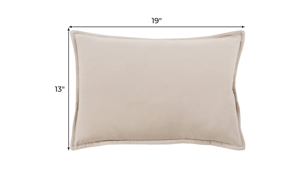 Cotton Velvet 13" x 19" Throw Pillow Dimensions