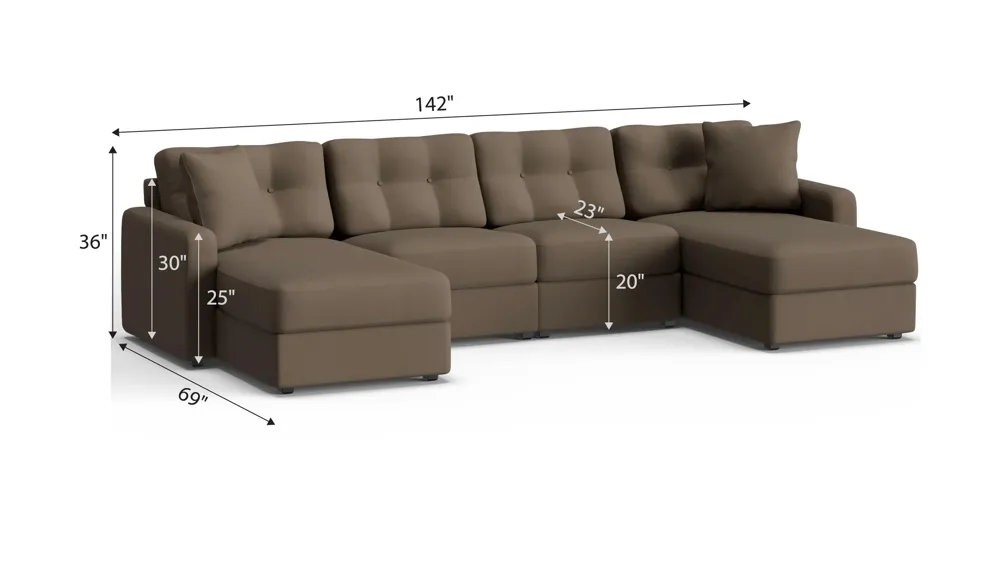 ModularOne 4-pc. Sectional Dimensions