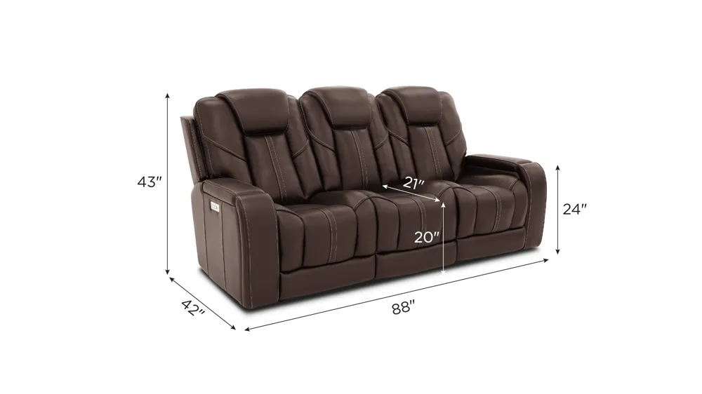 Starlight Zero Gravity Triple Power Sofa w/ Immersive Entertainment, Heat & Massage Dimensions