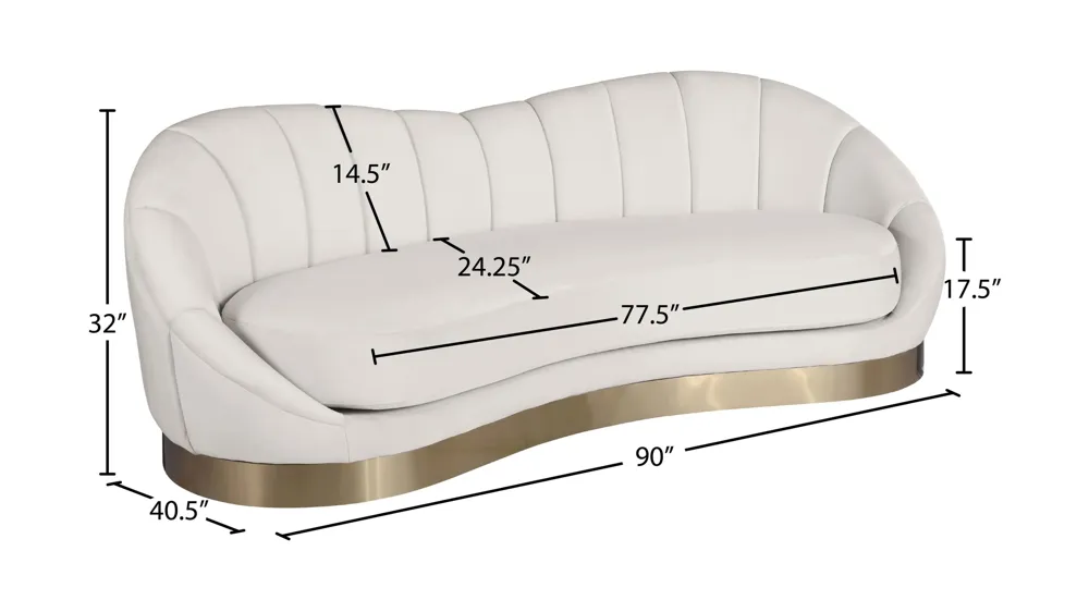 Shelly Velvet Sofa Dimensions