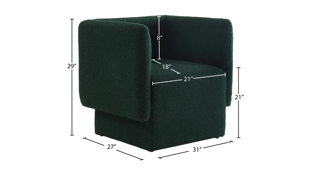 Vera Boucle Fabric Accent Chair Dimensions