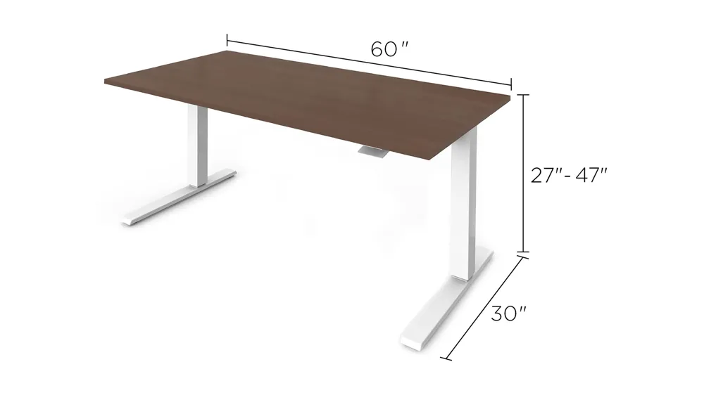 Humanscale Float 60" Adjustable Sit/Stand Computer Desk Dimensions
